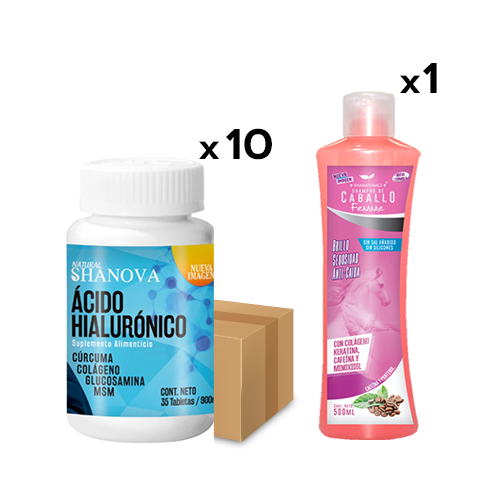 10 Ácido Hialurónico Novyt Shanova + 1 Shampoo Femme