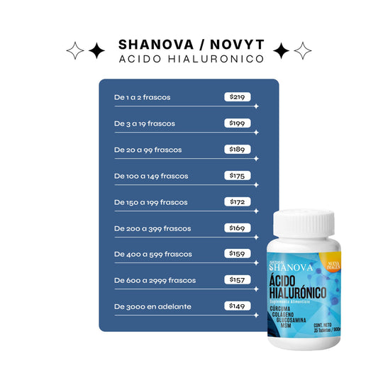 Suplemento natural Shanova Novyts para un bienestar articular