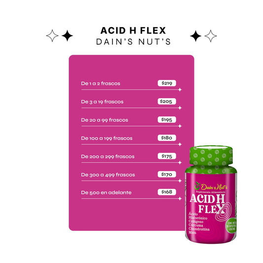 Tabletas ACIDHFLEX para el apoyo de articulaciones y movilidad natural