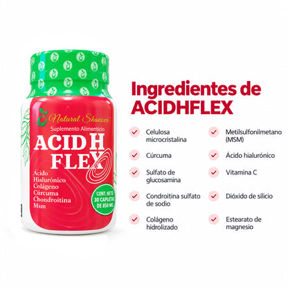 Ingredientes de ACIDHFLEX suplemento alimenticio