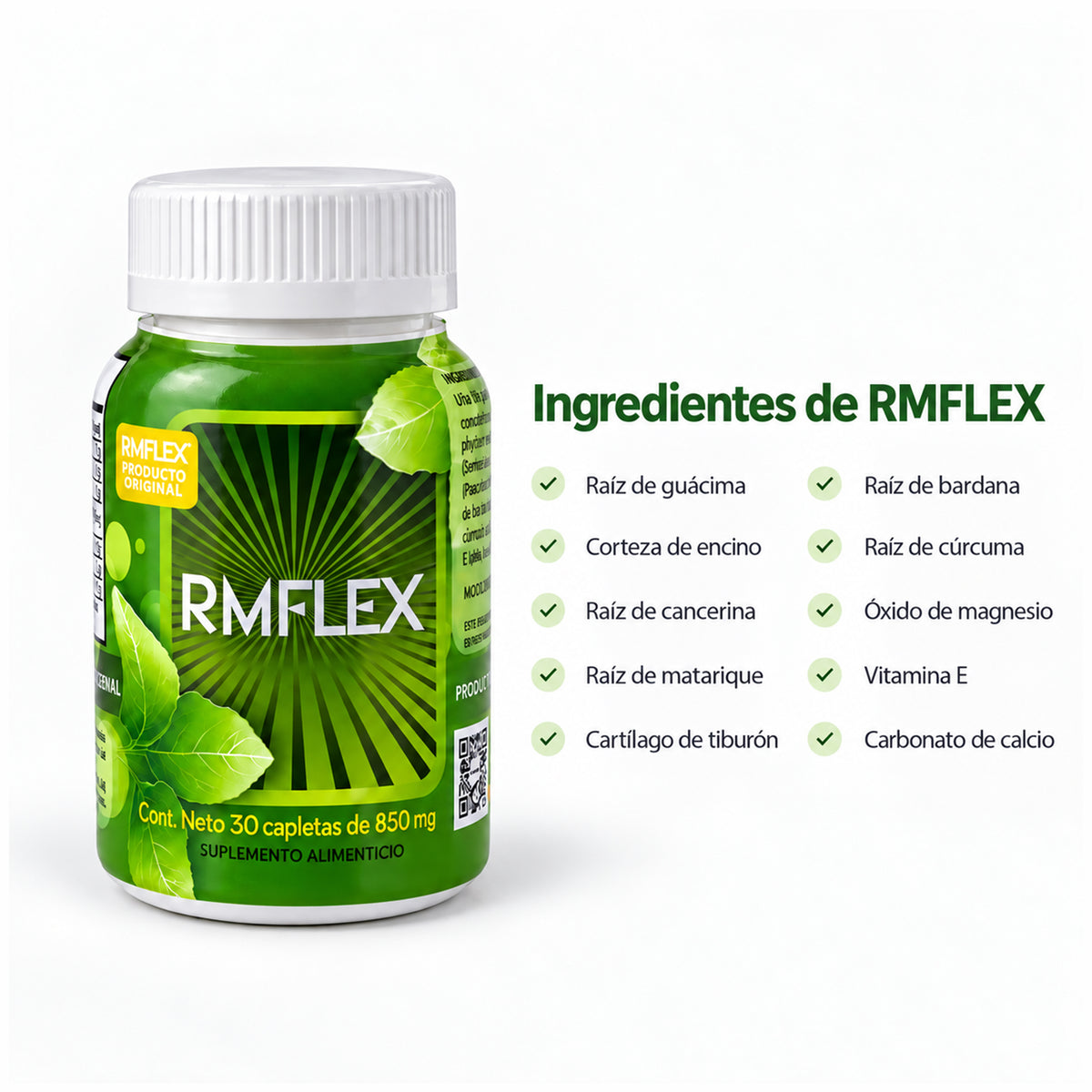 Ingredientes de RMFLEX suplemento alimenticio