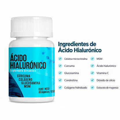 Ingredientes de SHANOVA suplemento alimenticio de ácido hialurónico