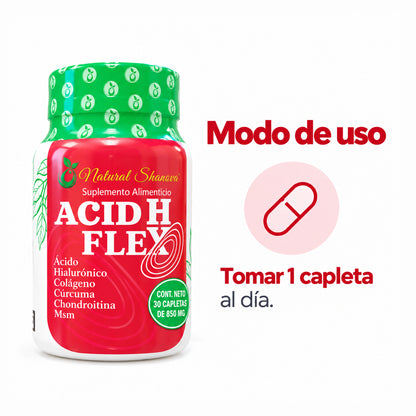 Modo de uso indicado para ACIDHFLEX suplemento alimenticio