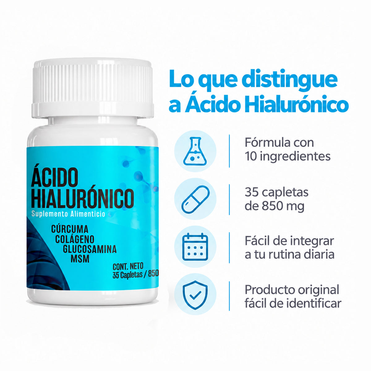 Características principales de SHANOVA suplemento alimenticio