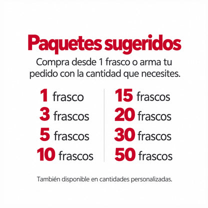 Paquetes y cantidades disponibles de ACIDHFLEX