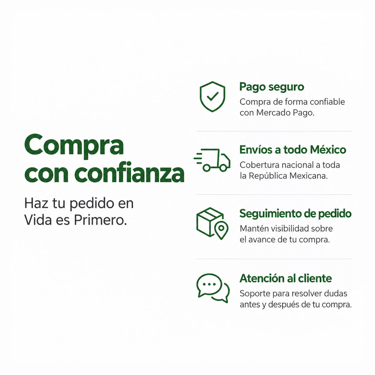 Información de compra envío y atención al cliente para RMFLEX