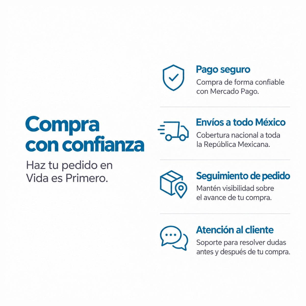 Información de compra envío y atención al cliente para SHANOVA