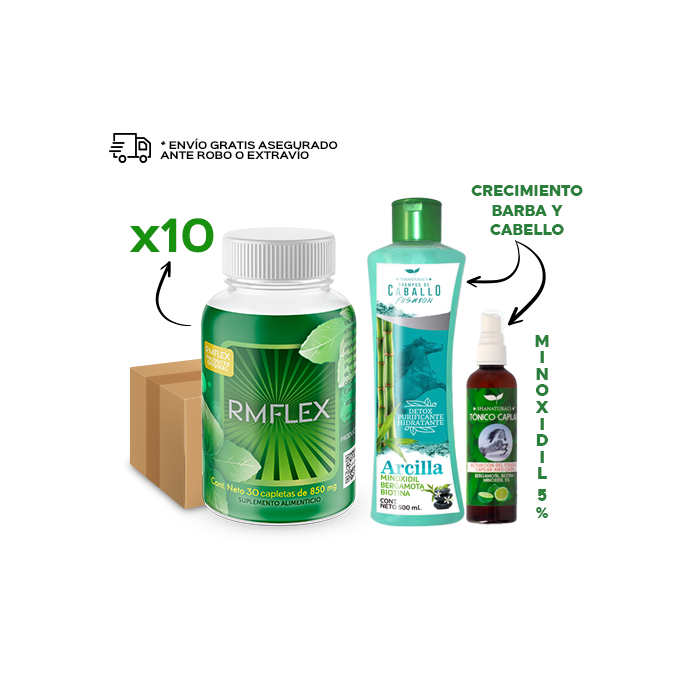 10 rm + 1 Shampoo Detox + 1 Tónico Capilar